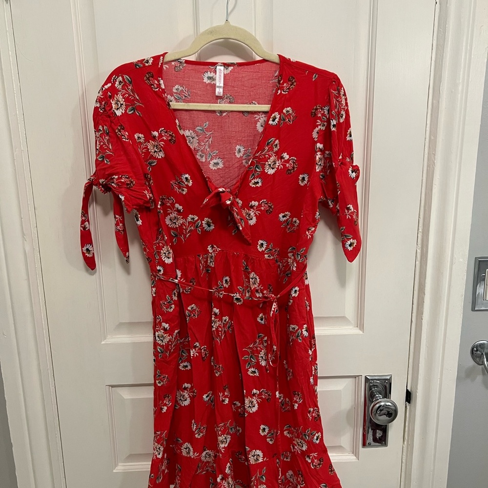 Large cotton dress with tie and pockets !